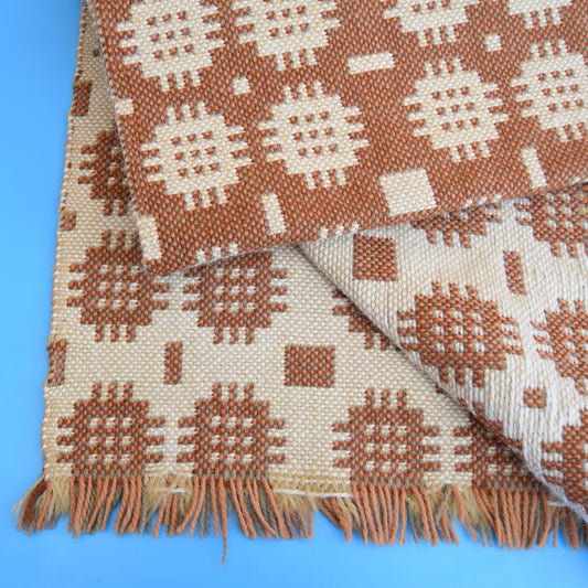 Vintage 1960s Welsh Tapestry Rug - Brown / Cream by Vintage