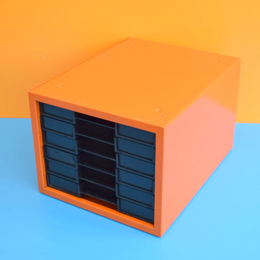 Vintage 1970s Desk Filing Drawers - Orange by Vintage
