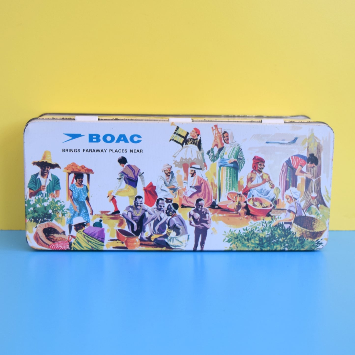 Vintage 1960s BOAC Tin - Brings Faraway Places Near