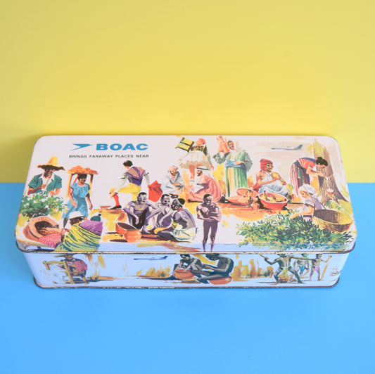 Vintage 1960s BOAC Tin - Brings Faraway Places Near