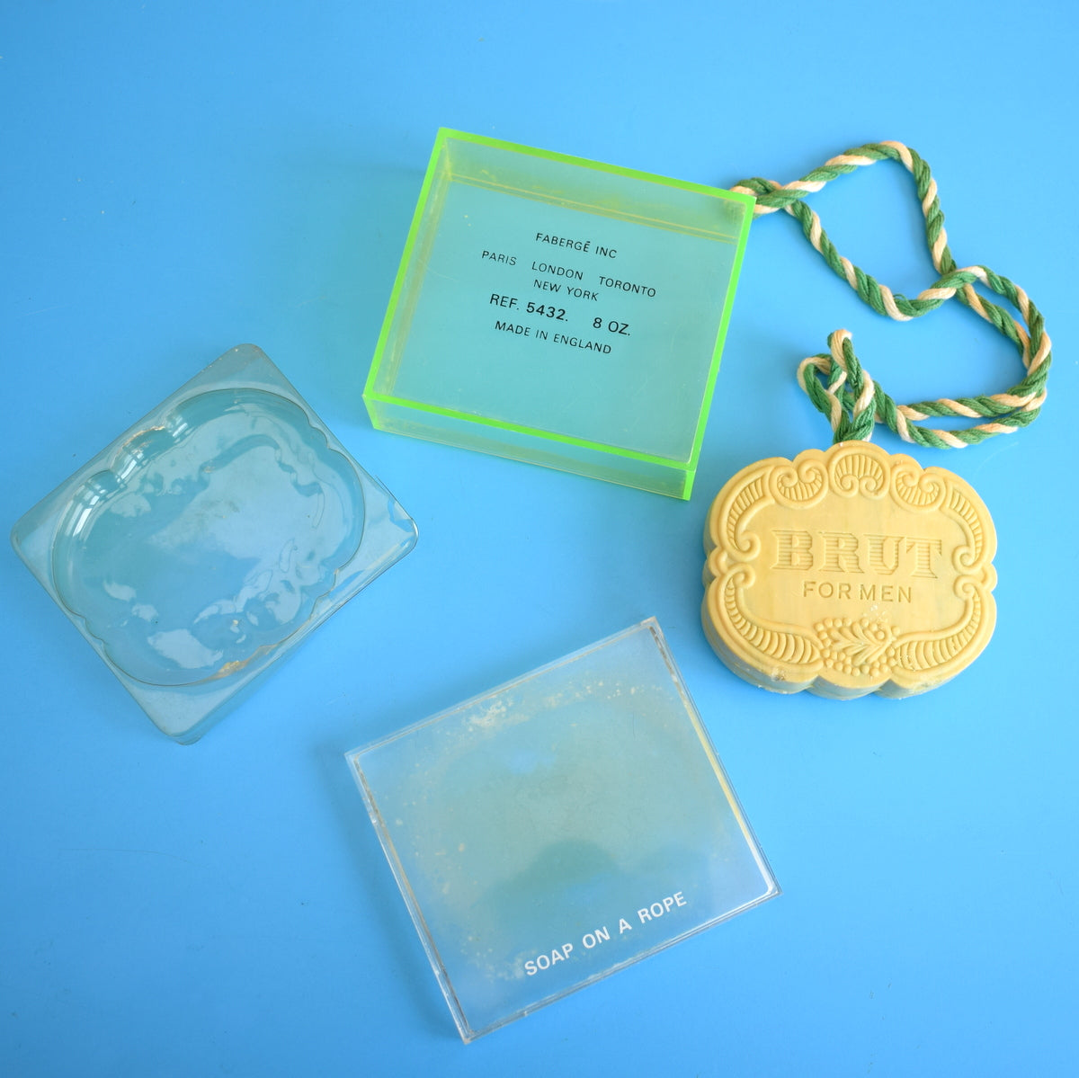 Vintage 1970s Brut Soap On A Rope - Boxed