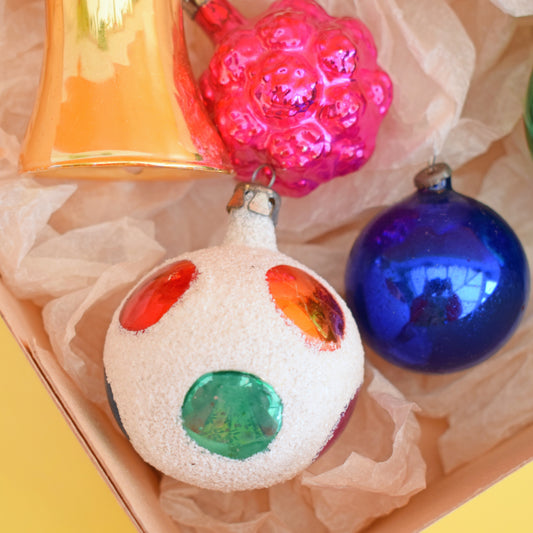 Vintage 1960s Mixed Glass Baubles - Spots by Pineapple Retro