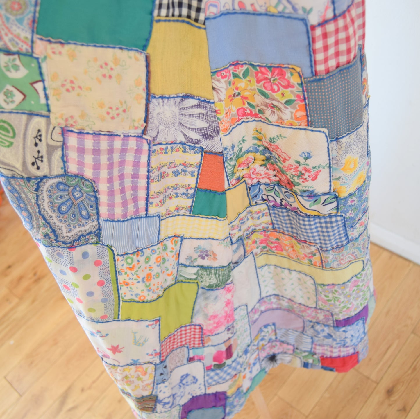 Vintage 1950s Fabric Patchwork Hooded Cape - Amazing!