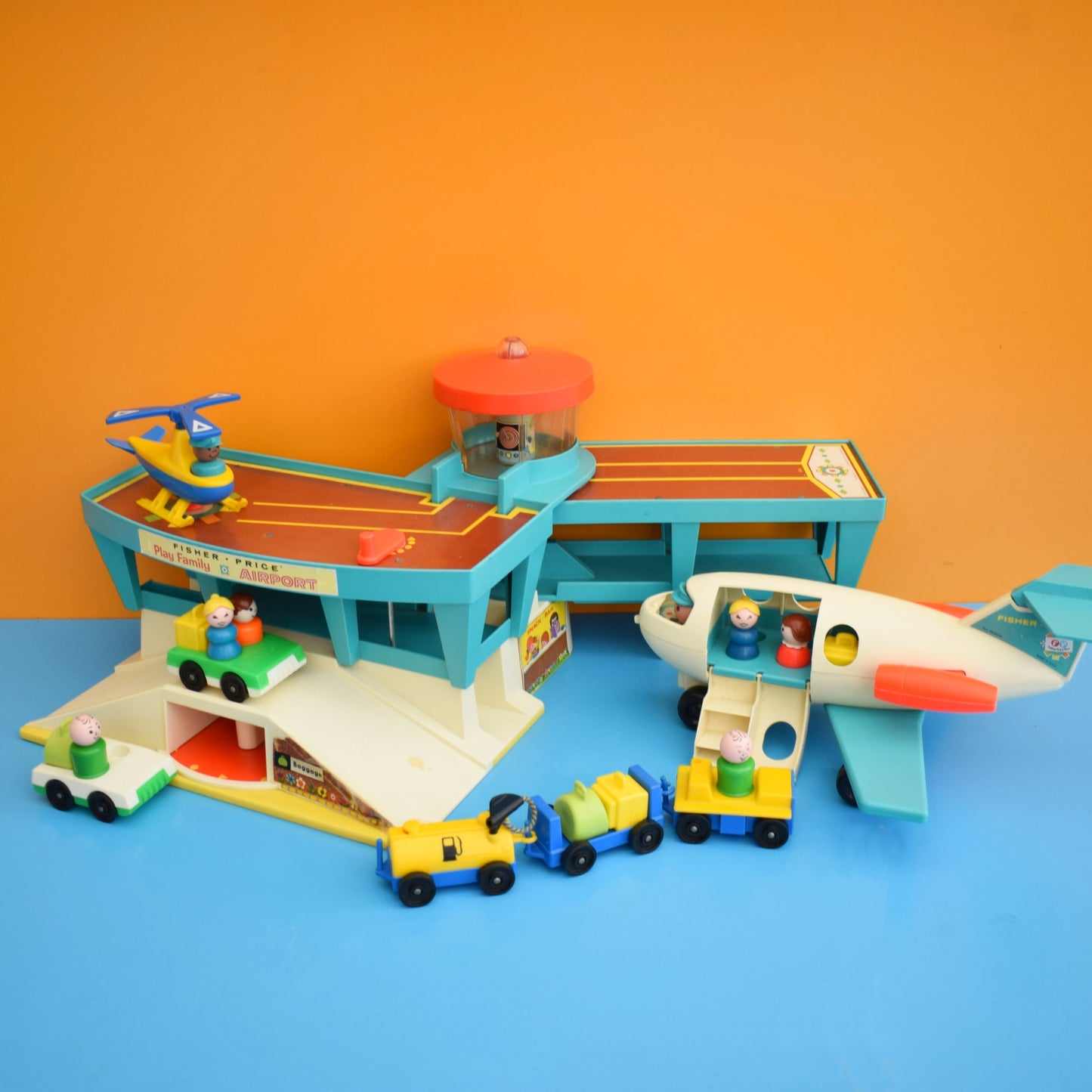 Vintage 1970s Fisher Price Airport/ Plane & Bits