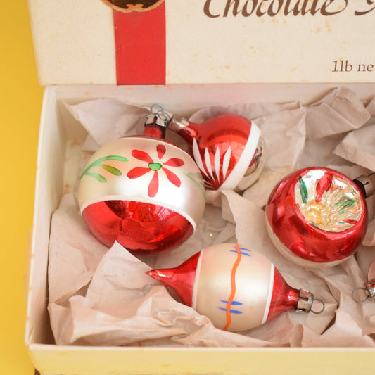 Vintage 1960s Glass Baubles - Red by Pineapple Retro