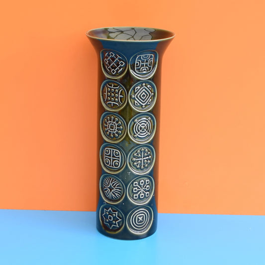 Vintage 1970s Royal Winton Grimwades Taurus Vase - Portmerion Totem Esk - Dark Green
