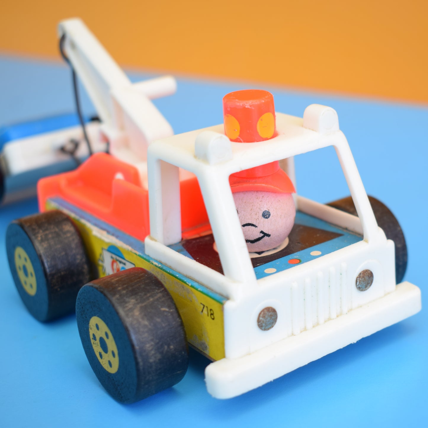 Vintage 1960s Fisher Price Tow Truck & Car