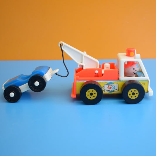Vintage 1960s Fisher Price Tow Truck & Car