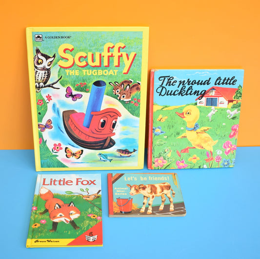 Vintage 1970s Books - Scruffy The Tugboat / Animals by Pineapple Retro