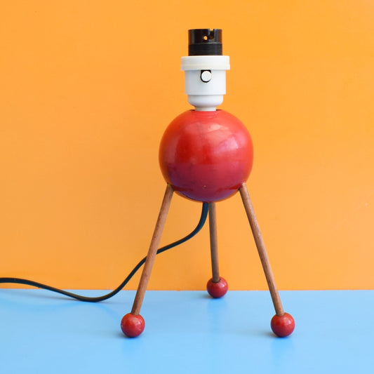 Vintage 1950s Atomic Table Lamp Base - Red by Vintage