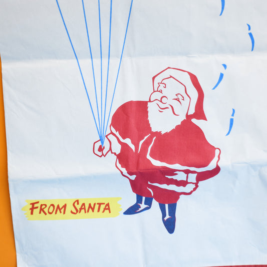 Vintage 1960s Large Paper Bags / Sacks / Stockings - Santa & Balloons