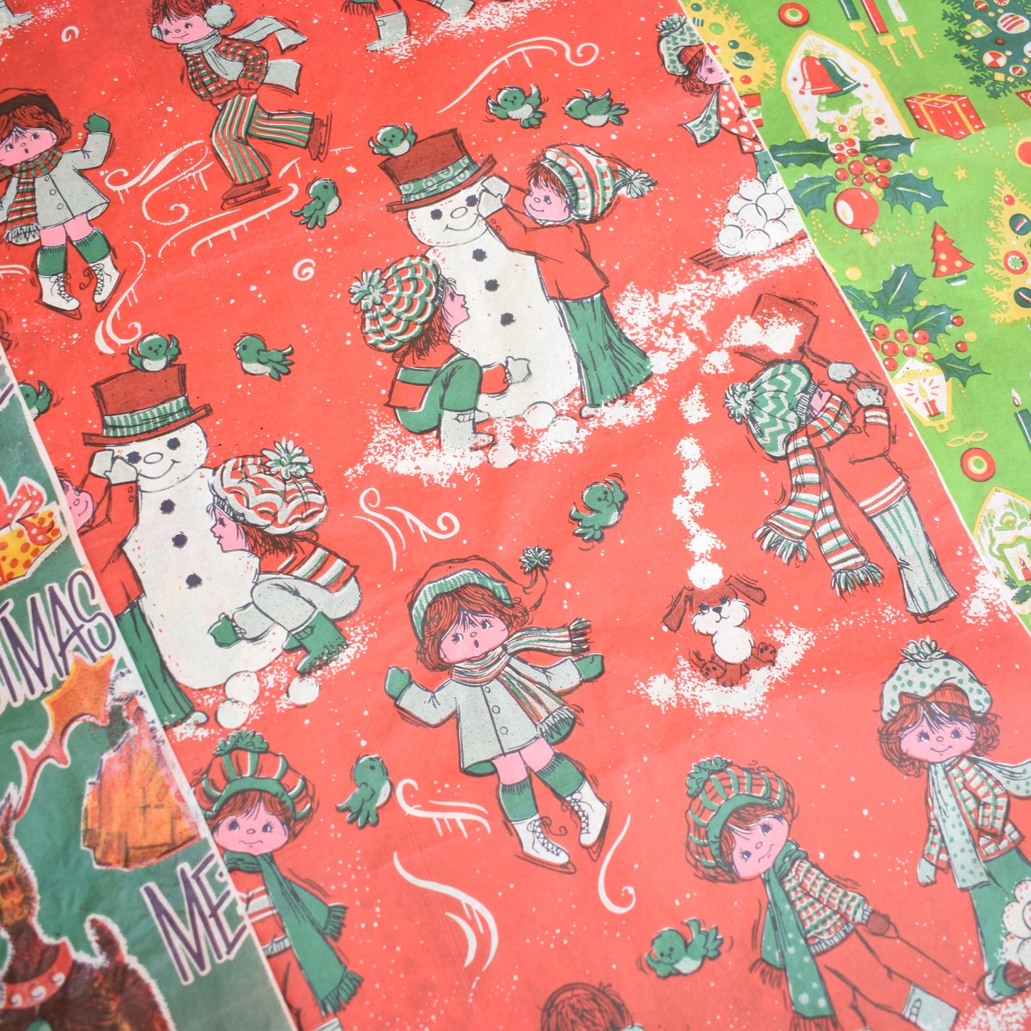 Vintage 1970s Christmas Gift Paper - Mixed Pack
