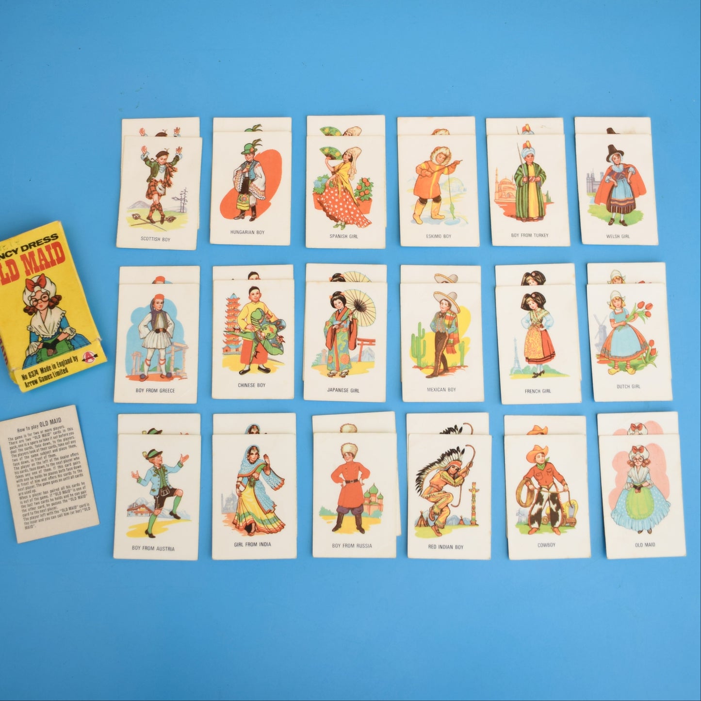 Vintage 1970s Old Maid Card Game - Great Images