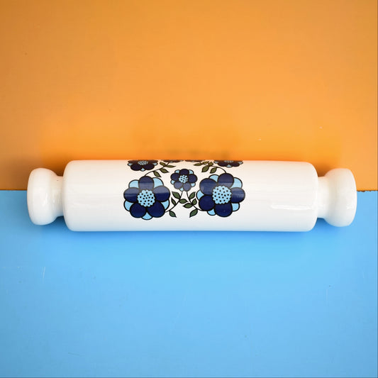 Vintage 1970s Rolling Pin - Taunton Vale - Blue by Pineapple Retro