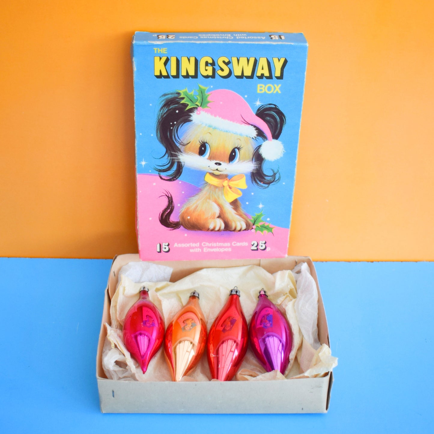 Vintage 1970s Glass Drop Christmas Baubles