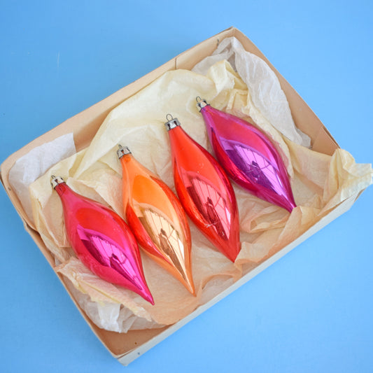 Vintage 1970s Glass Drop Christmas Baubles