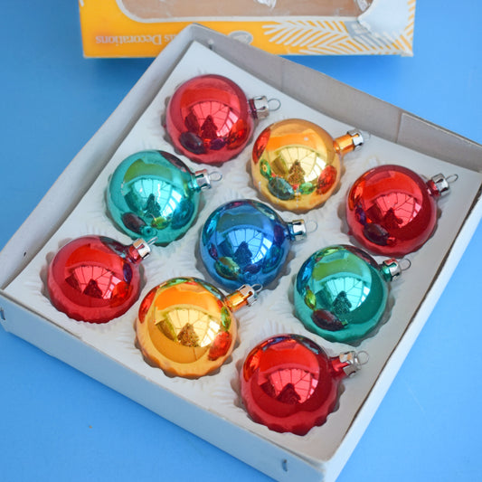 Vintage 1970s Glass Christmas Baubles - Boots