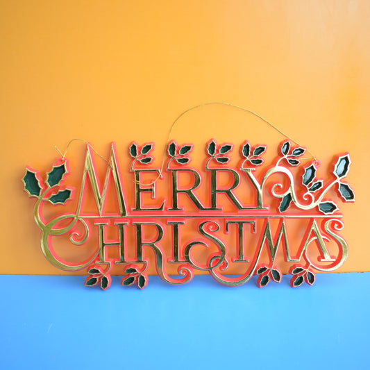 Vintage 1970s Merry Christmas Signs