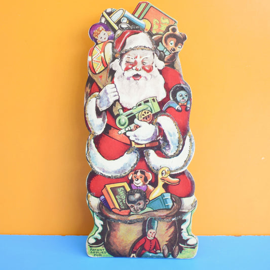Vintage 1950s Card Noise Maker - Father Christmas by Vintage