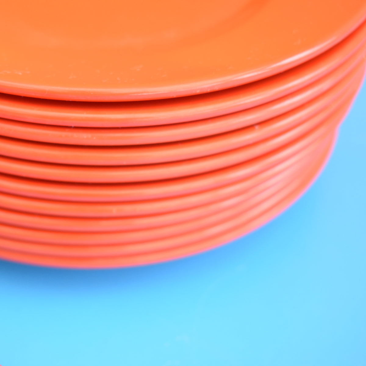 Vintage 1970s Rosti Plastic Plates - Danish - Blood Orange