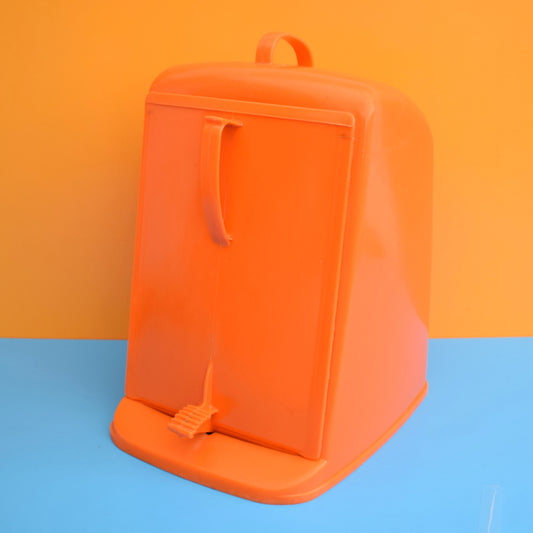 Vintage 1970s Plastic Small Kitchen Bin - Orange by Pineapple Retro