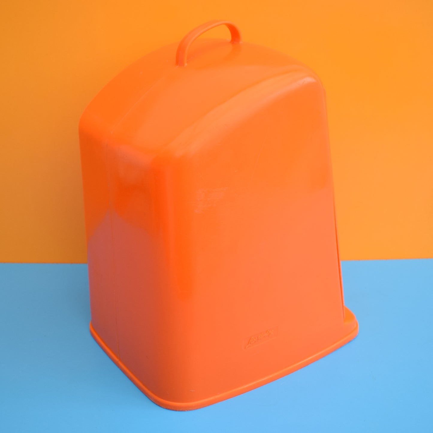 Vintage 1970s Plastic Small Kitchen Bin - Orange