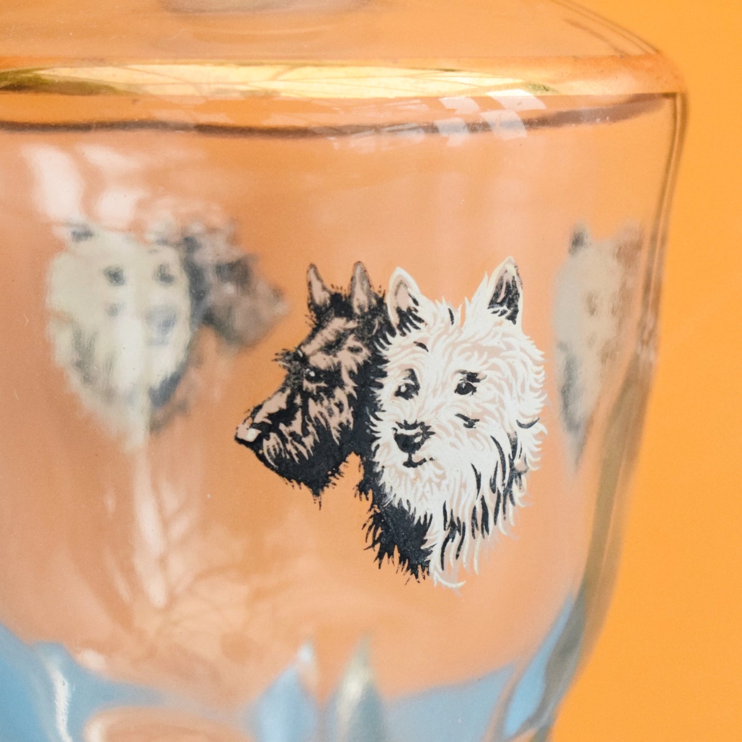 Vintage 1960s Drinks Decanter - Terrier Dogs