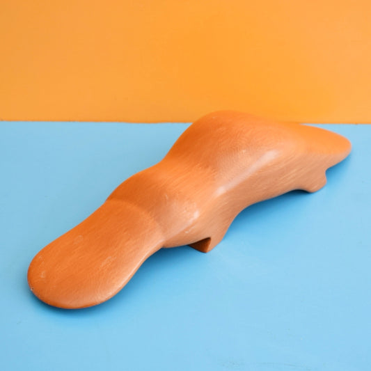 Vintage 1980s Tactile Wooden Platypus - Oz by Vintage