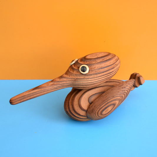Vintage 1960s Carved Wooden Bird by Pineapple Retro