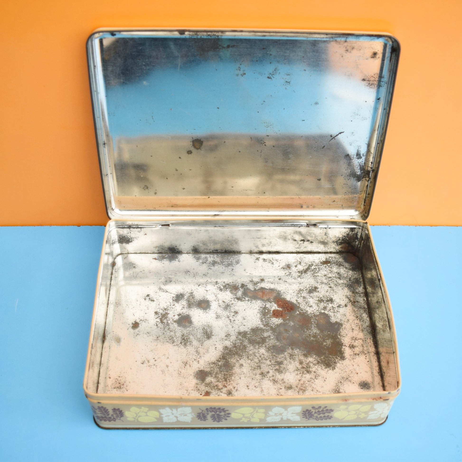 Vintage 1950s Metal Biscuit Tin - Squirrel Design by Vintage