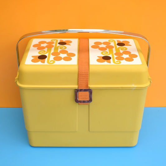 Vintage 1960s Cool Box - Ideal Camper Van - Mustard / Orange by Vintage
