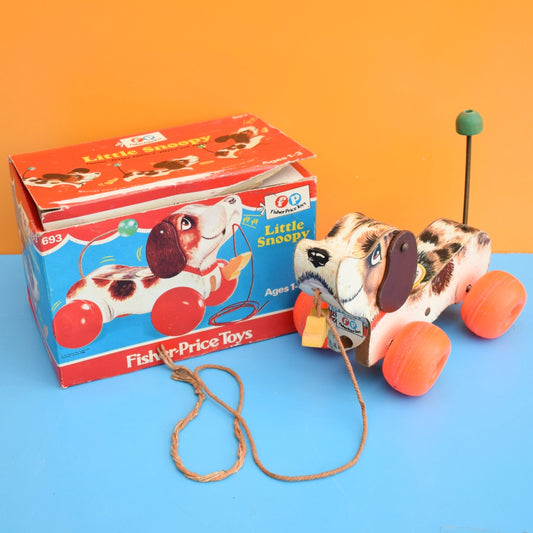 Vintage 1970s Fisher Price Snoopy Dog- Boxed