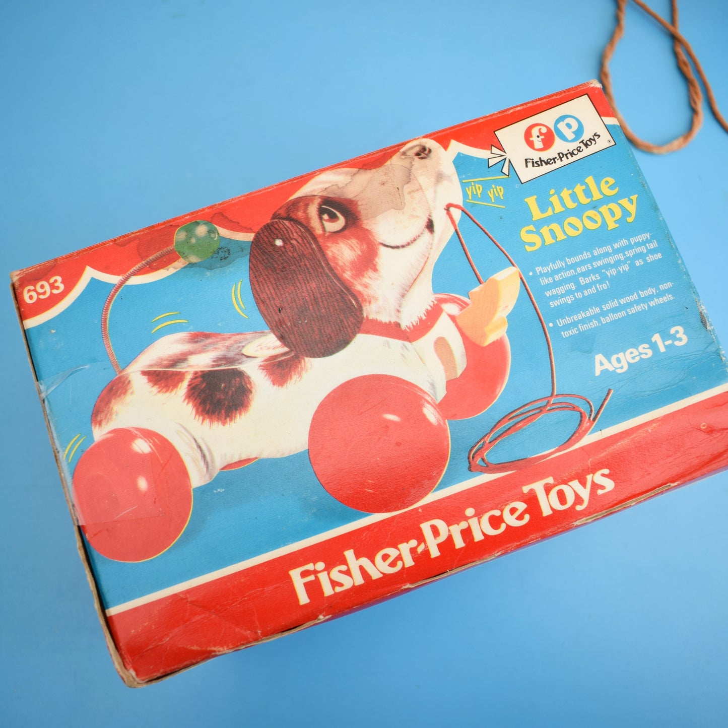 Vintage 1970s Fisher Price Snoopy Dog- Boxed