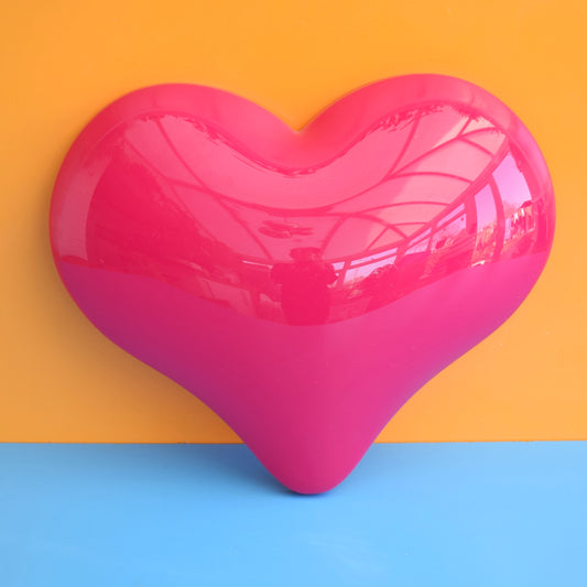 Vintage 1990s Perspex Heart Wall Art - Pink by Vintage
