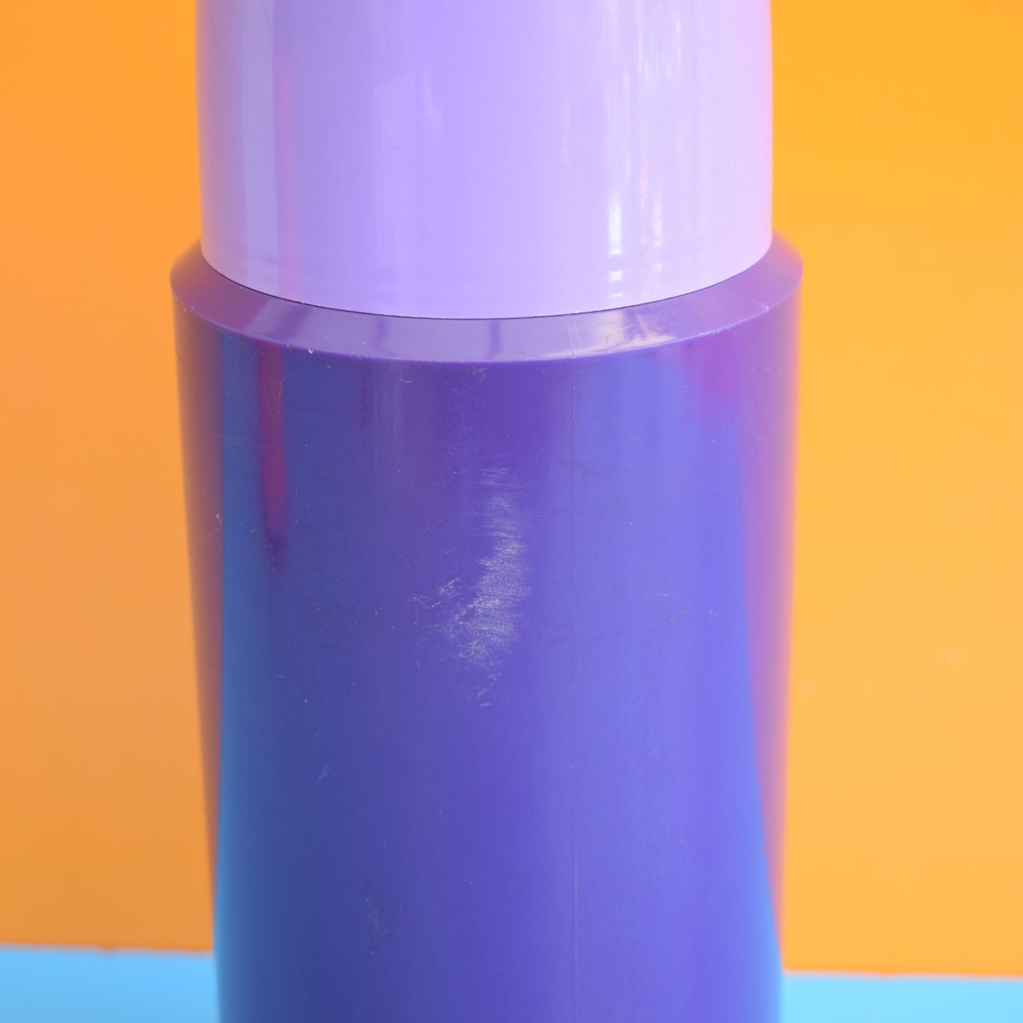 Vintage 1980s Large Plastic Thermos Flask - Purple