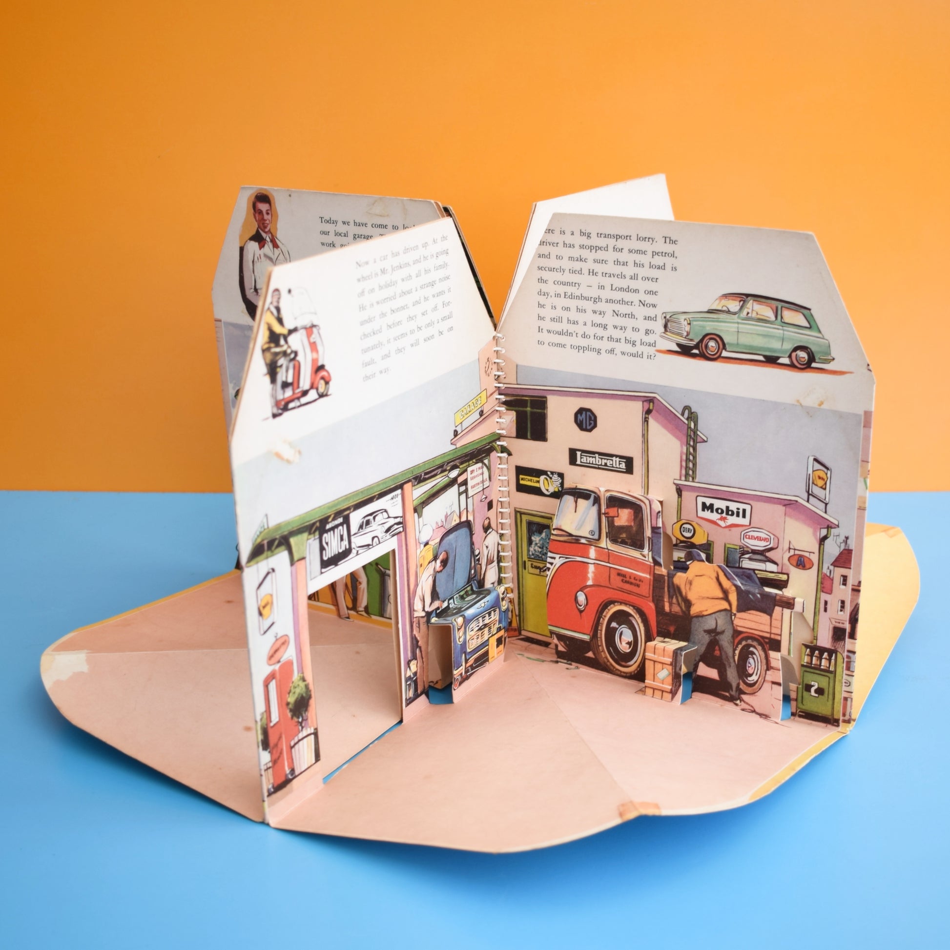 Vintage 1950s Garage Pop Up Book by Pineapple Retro