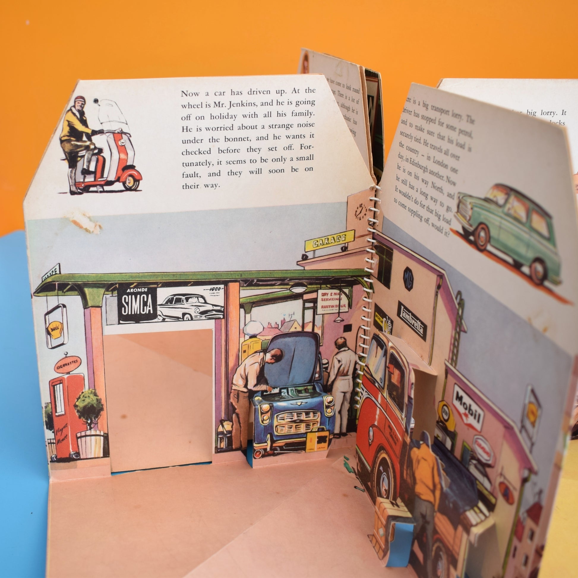 Vintage 1950s Garage Pop Up Book by Pineapple Retro