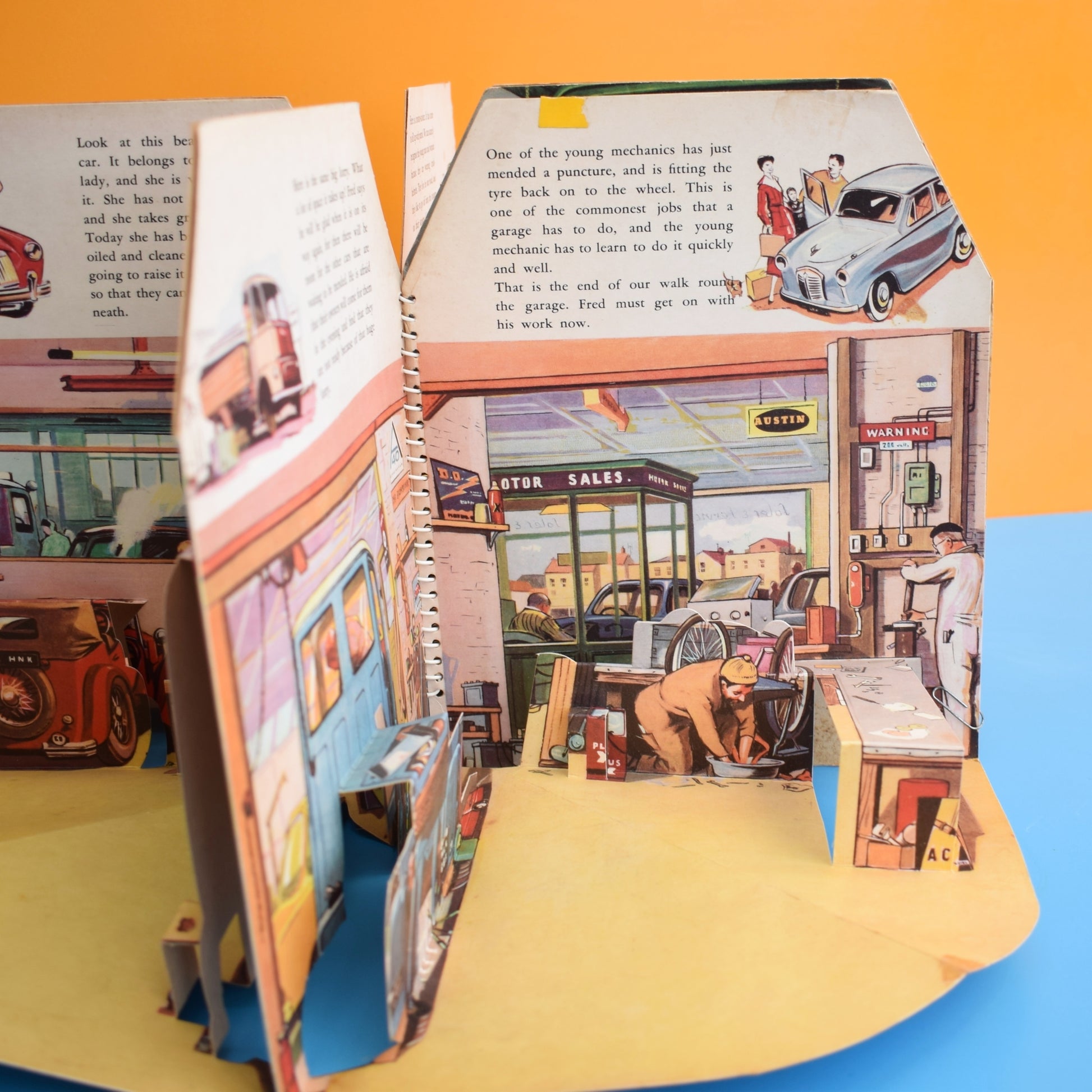 Vintage 1950s Garage Pop Up Book by Pineapple Retro