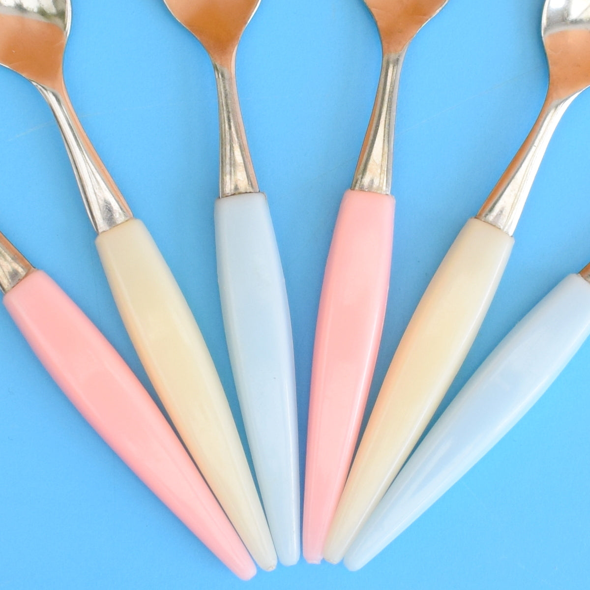 Vintage 1950s Coffee Spoons - Pastel Colours