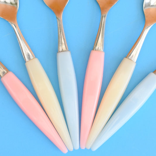 Vintage 1950s Coffee Spoons - Pastel Colours by Pineapple Retro