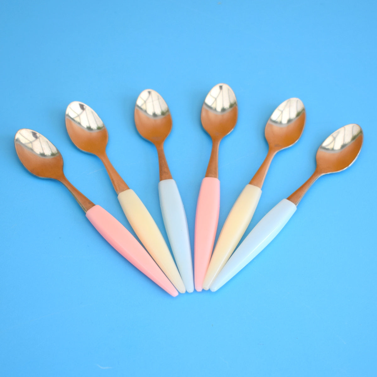 Vintage 1950s Coffee Spoons - Pastel Colours