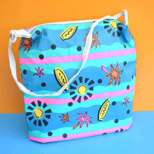 Vintage 1980s Padded Cool Bag - Fluorescent Colours / Black by Pineapple Retro