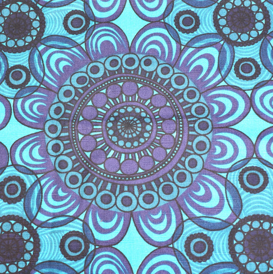 Vintage 1960s Fabric - Bacardi - Greta Moller - Boras - Sweden - Blue Flower