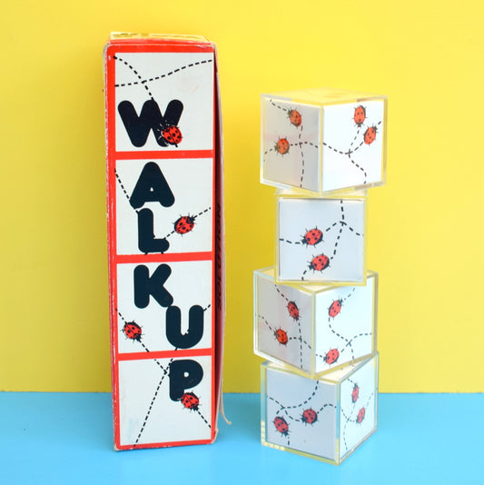 Vintage 1980s Game - Ladybird Design Cube Stacking Game - Walk Up . by Pineapple Retro