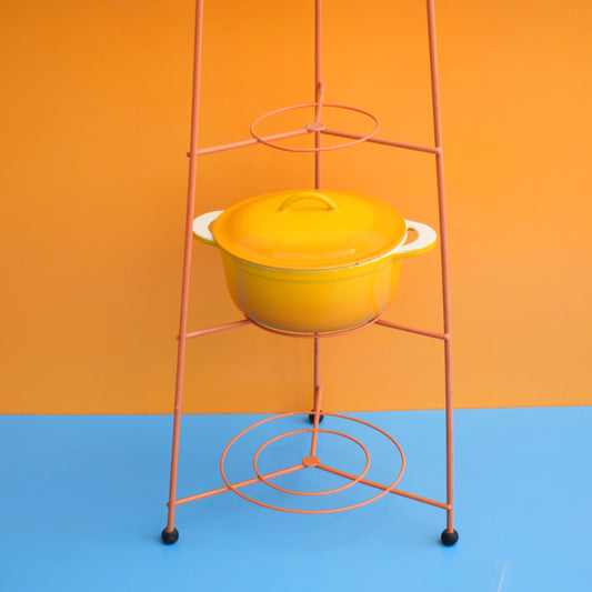 Vintage 1960s Pot / Plant Stand - Orange by Vintage