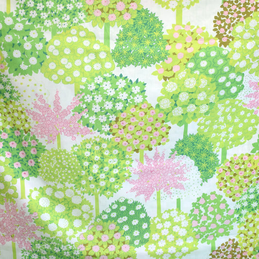 Vintage 1960s Single Duvet Cover -  Flower Power - Spring Green, Pink & White