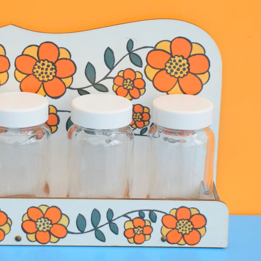 Vintage 1960s Taunton Vale Spice Set - Flower Design - Orange by Vintage