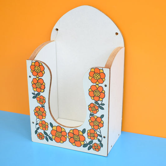 Vintage 1960s Taunton Vale Napkin Holder - Flower Design - Orange by Vintage
