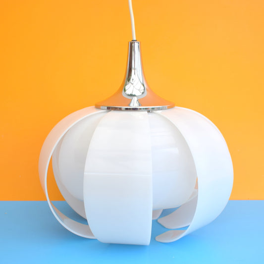 Vintage 1960s Large Perspex Lotus Light Shade - White by Pineapple Retro