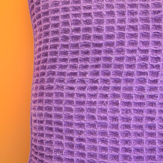 Vintage 1960s Waffle Cushion - Purple by Vintage